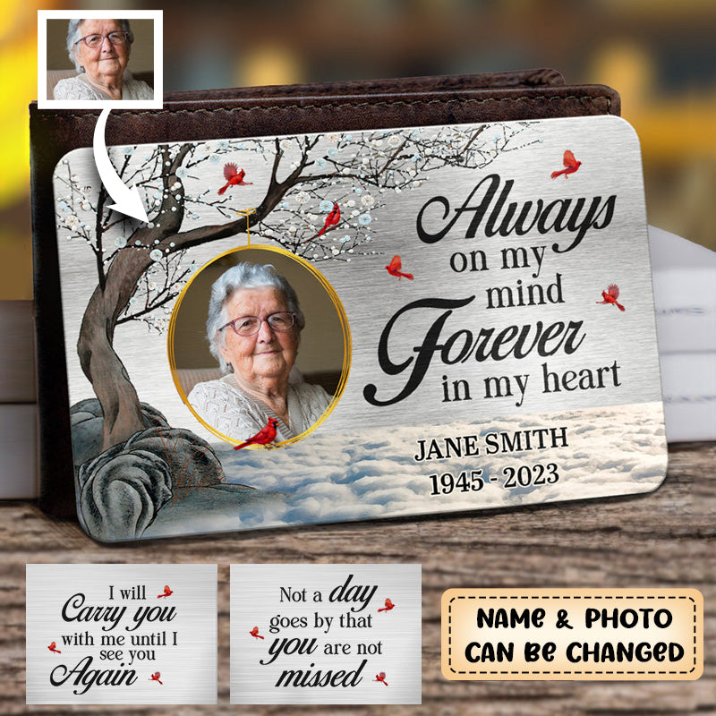 I'm Always By Your Side Memorial Personalized Custom Wallet Card