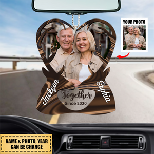 Deer Couple Personalized Acrylic Car Ornament Best Gift For Couple
