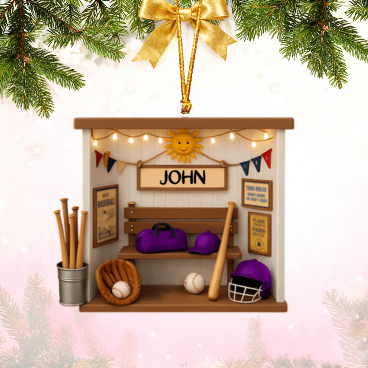 Baseball Bedroom Personalized Home Decor Ornament