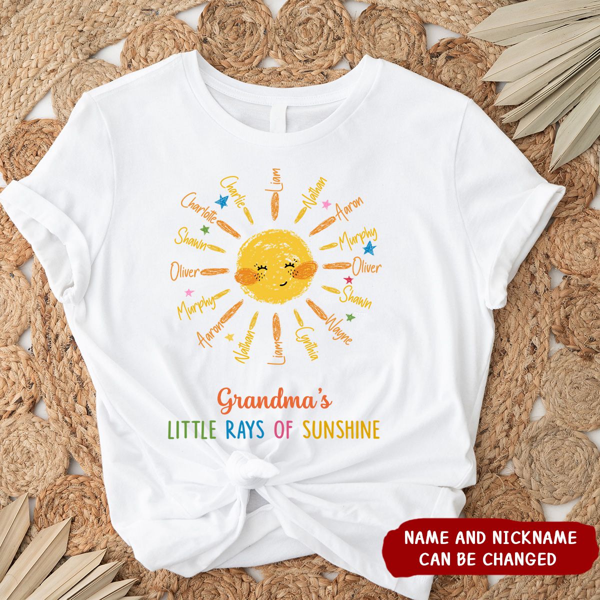 Personalized Little Ray Of Sunshine Pure Cotton T-Shirt Gift For Grandma