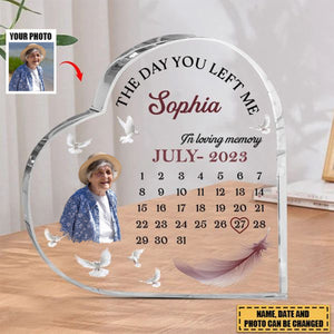 Personalized The Day You Left Me Memorial Acrylic Plaque