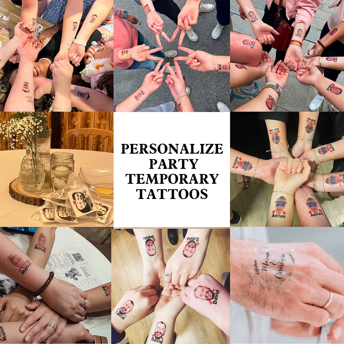 Personalized Tattoo-Custom TemporaryTattoo, Bachelorette