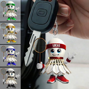 Personalized Badminton Keychain, Gift For Badminton Lover