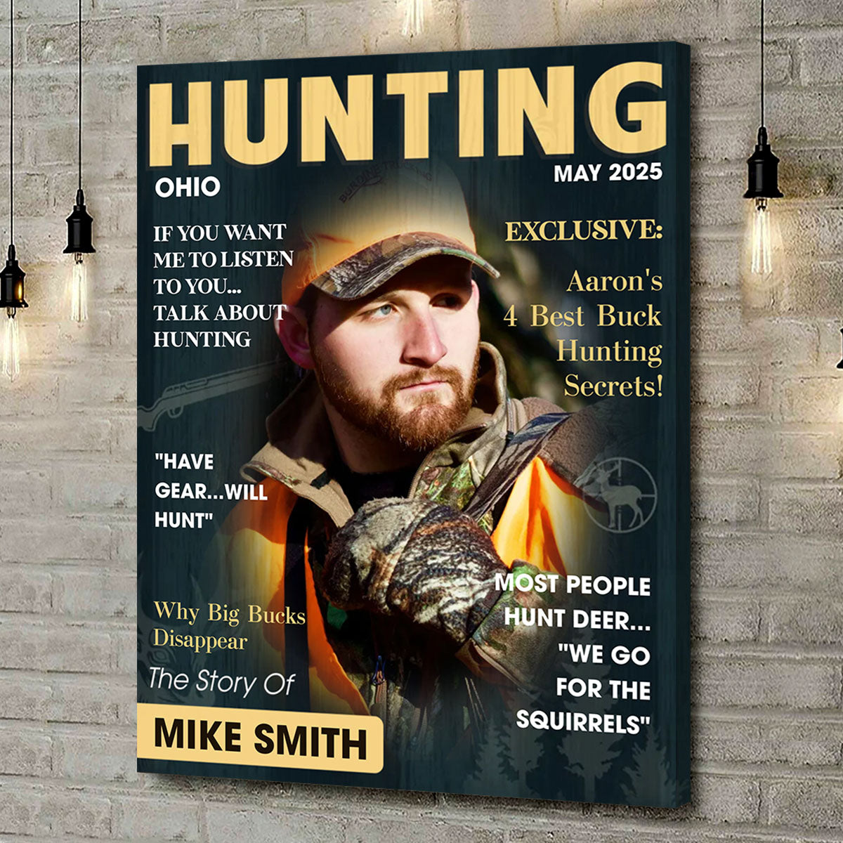 Personalized Hunter Magazine Cover Canvas Poster Custom Gift For Hunter, Hunting Gift For Man