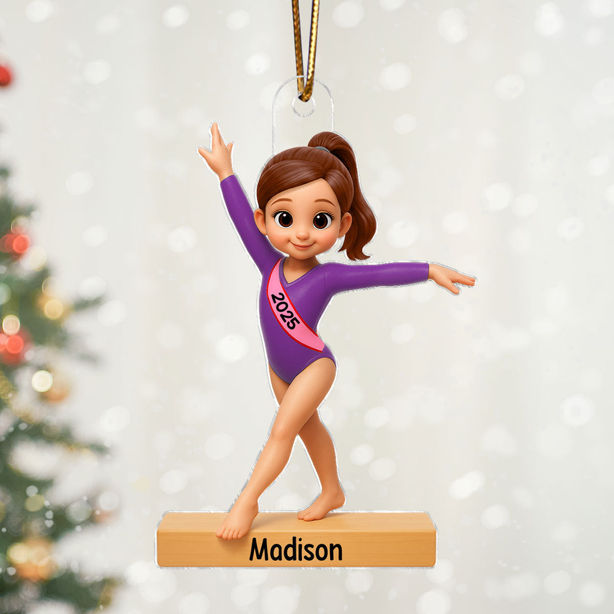 Gymnastic Girl - Personalized Acrylic Ornament - Christmas Gift For Daughter Granddaughter