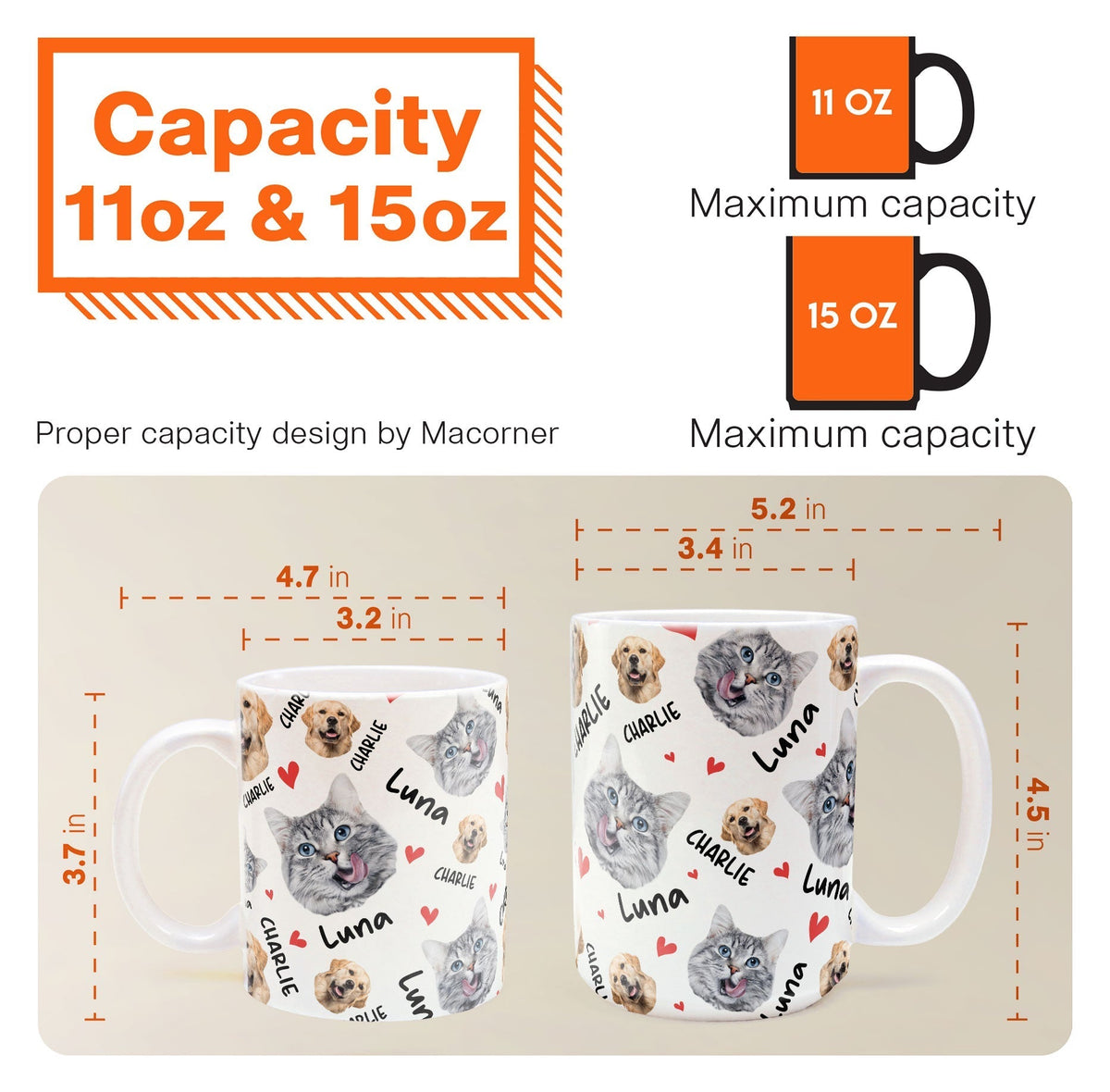 Pets Face And Name - Personalized Photo Mug Gift For Dog Lover Pet Lover