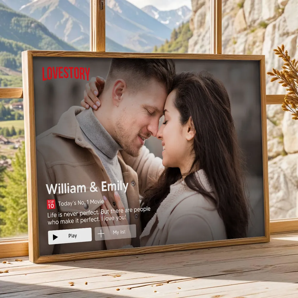 Couple Romantic Love Story - Personalized Custom Canvas Photo Poster