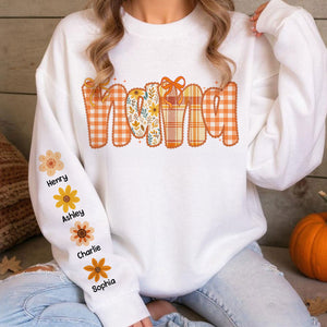 Preppy Retro Floral Fall Personalized Sweatshirt for Mom & Grandma