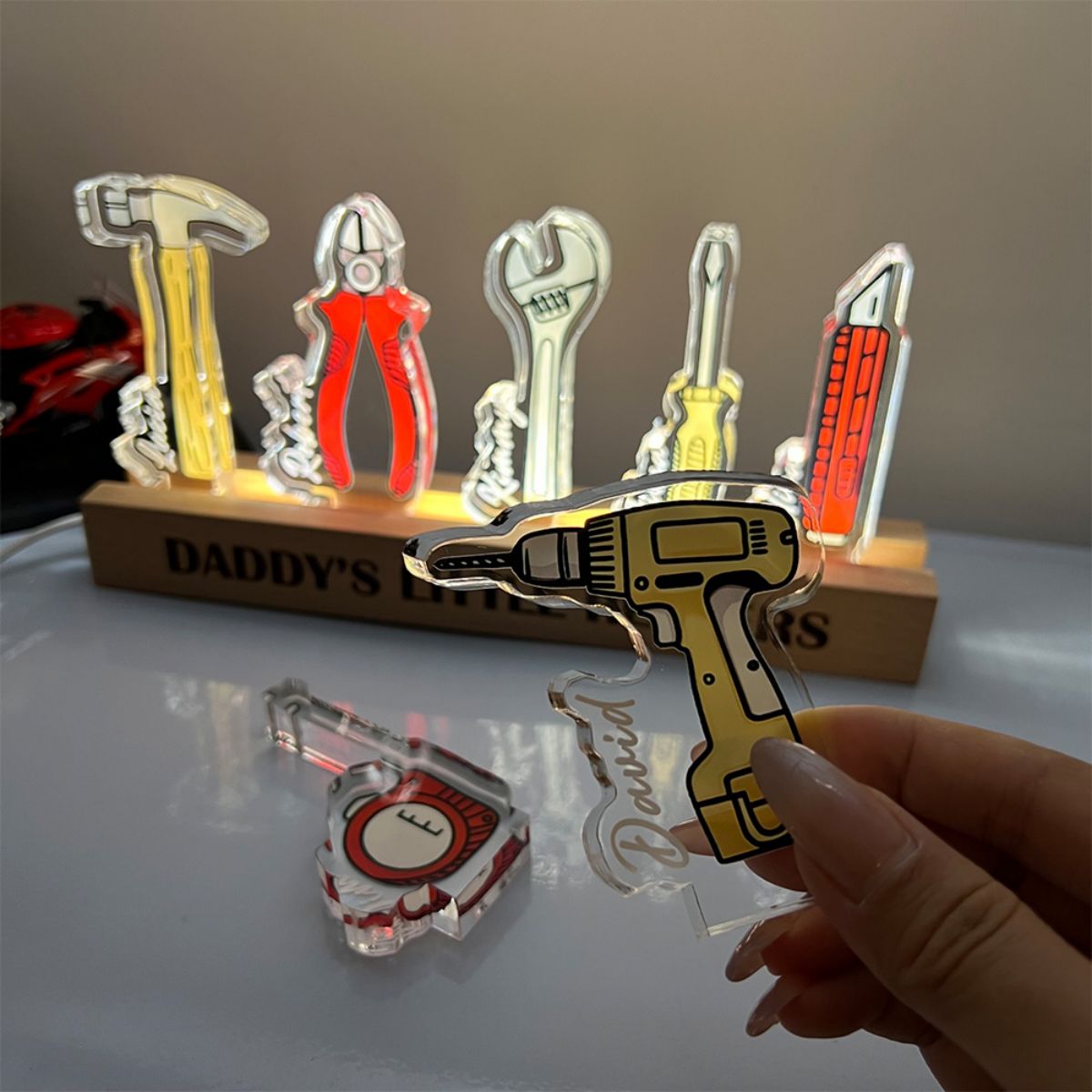 Personalized Daddy’s Little Helpers Lamp&Decor