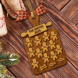 Celebrate Your Family With Cookie Figures Ornament, Personalized Custom Wood Ornament