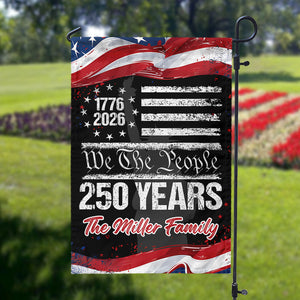 250 Years USA 250th Birthday 1776-2026 Personalized Garden Flag Gift for Family