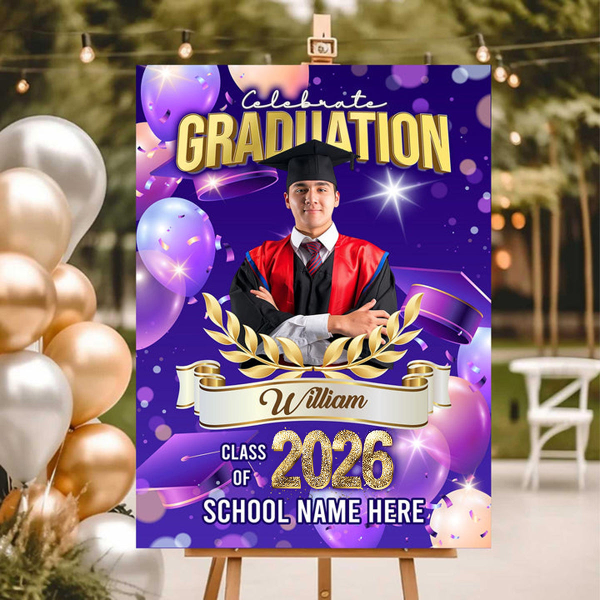 Welcome To Celebration Custom Party Welcome Sign - Personalized Graduation Decoration - Graduation Sign