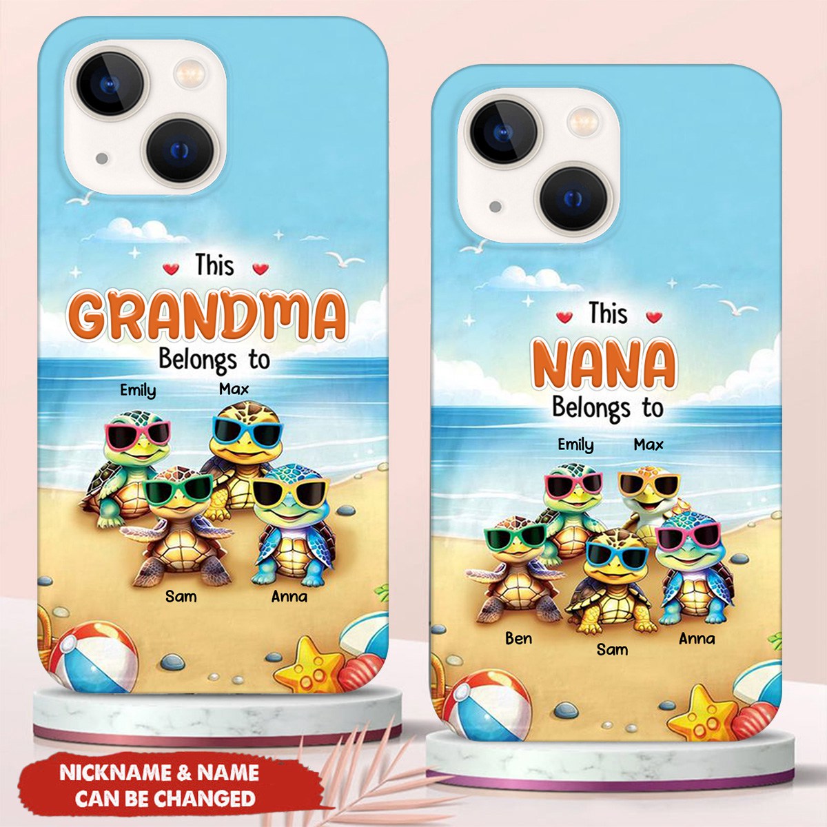 Personalized Summer Beach Cute Ocean Turtle Phone Case