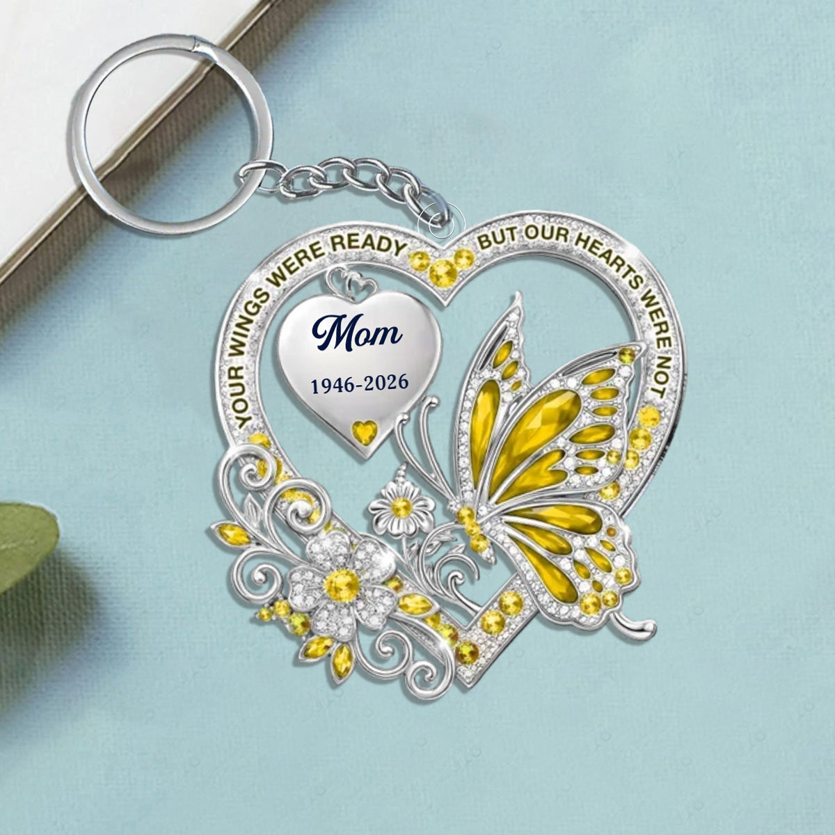 Love Echoes Through Time - Personalized Acrylic Keychain Memorial Sympathy Gifts For Loss Of Mom, Dad