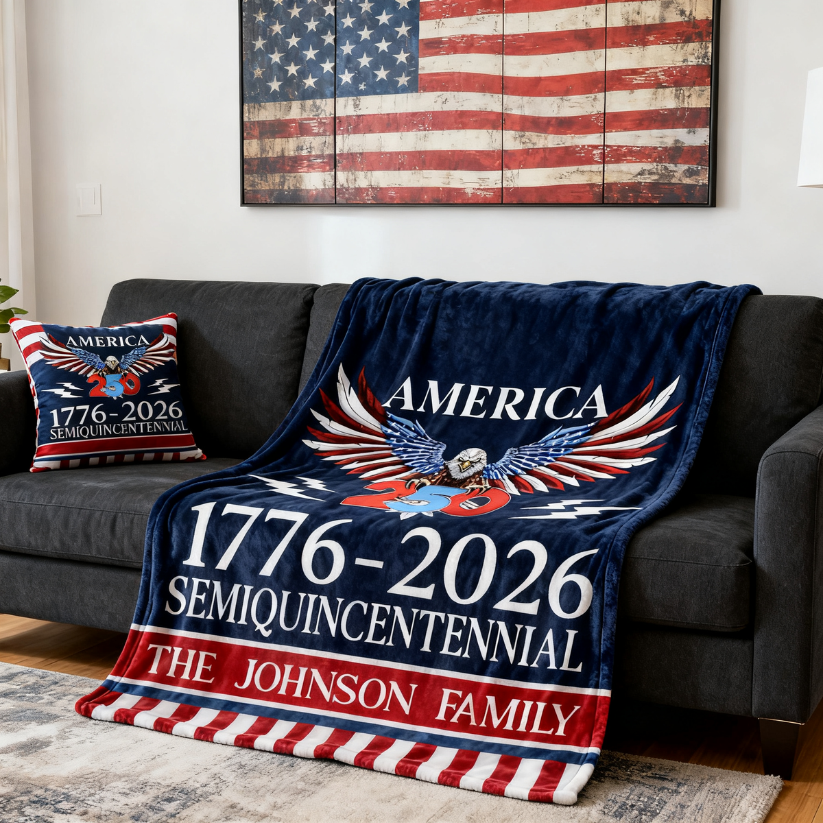 250 Years America Semiquincentennial Personalized Blanket