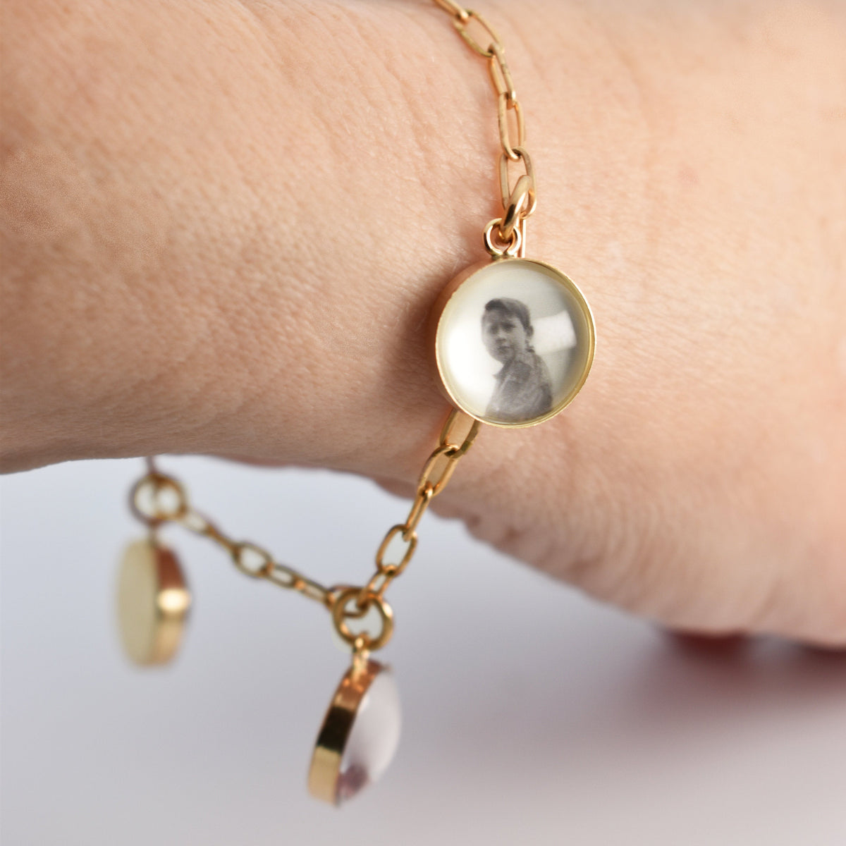 Personalized Photo Charm Bracelet Gift For Pet Lover, Family Members