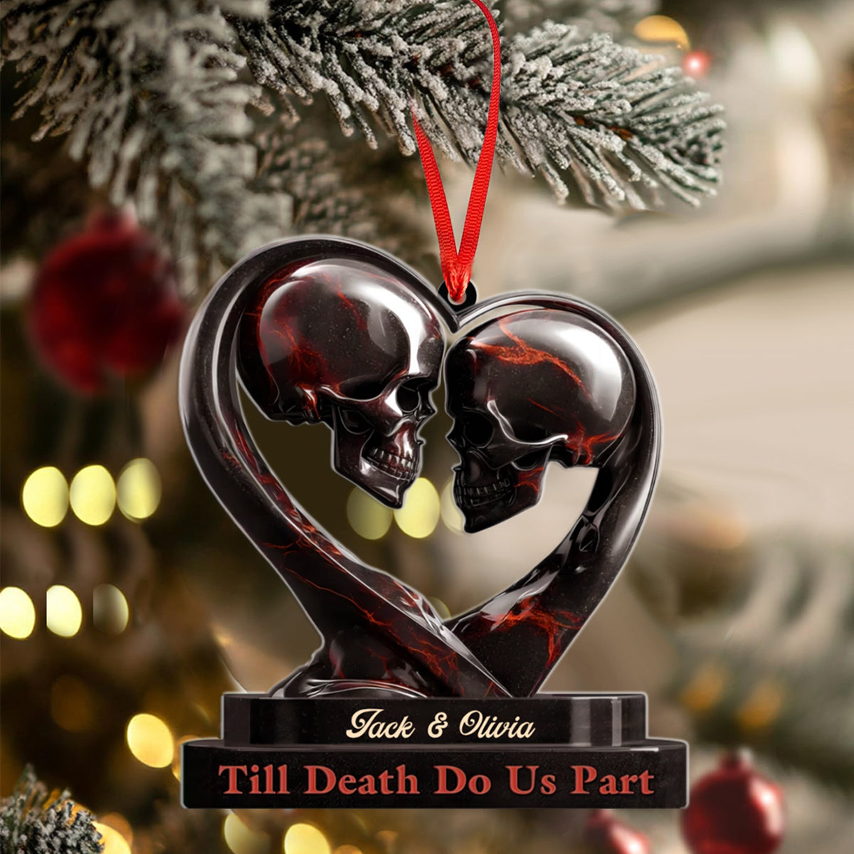 Personalized Anniversary Wedding Ornament Gifts For Husband And Wife, Him And Her - Love Outlasts Time