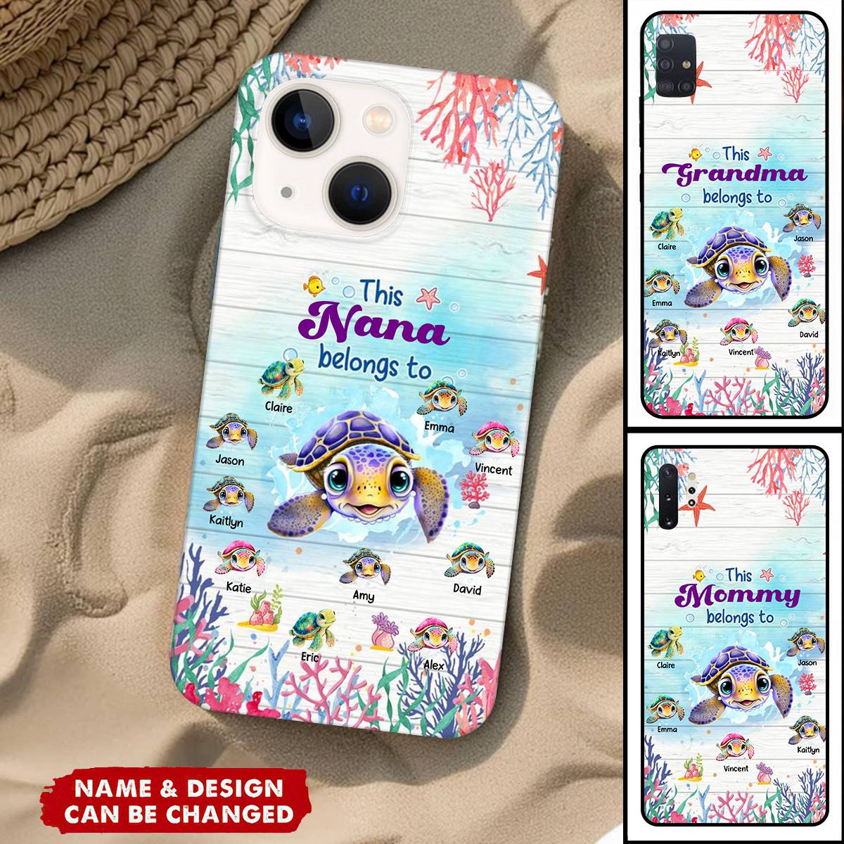 Personalized This Grandma belongs to Cute Ocean Turtles Phone Case