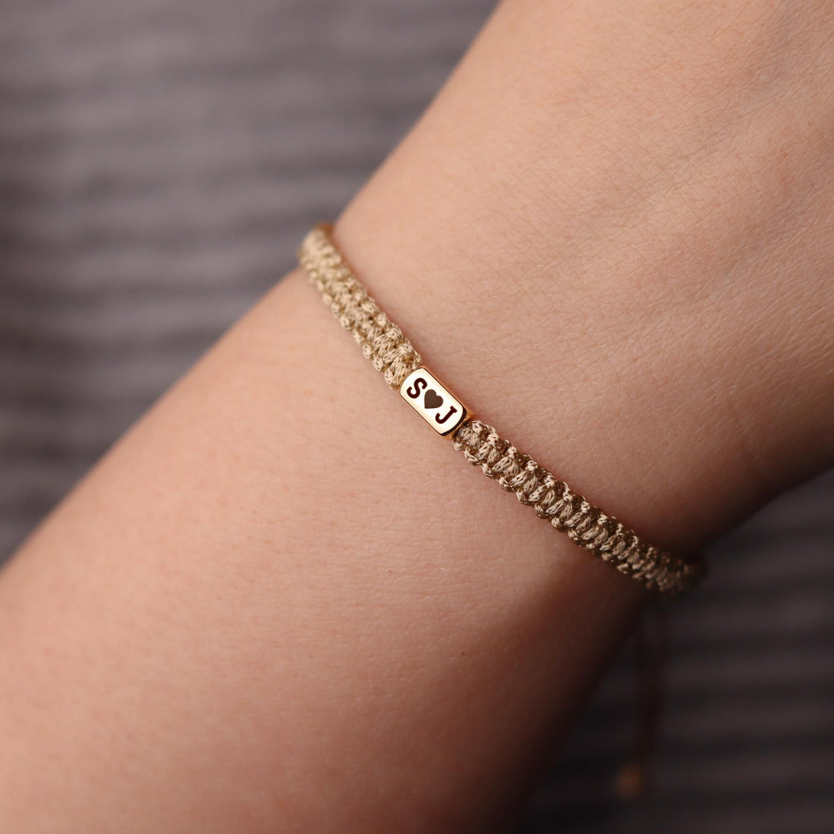 Personalized Initials Engraved Bracelet with Heart Matching Jewelry Gift for Couples
