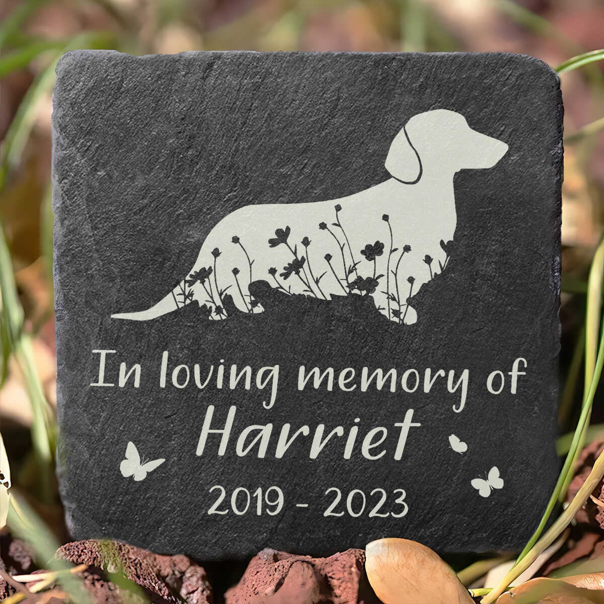 In Loving Memory Of - Personalized Memorial Stone Slate Dog Loss Gift