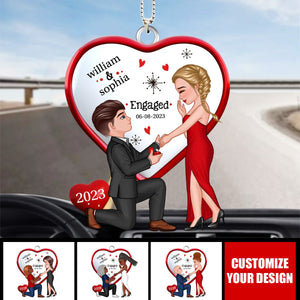 Keepsake Proposal Memory Engagement Couple Personalized Acrylic Ornament