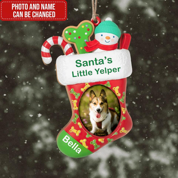 Christmas Santa's Little Dog Stocking Personalized Ornament Gift For Dog Lover