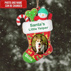 Christmas Santa's Little Dog Stocking Personalized Ornament Gift For Dog Lover