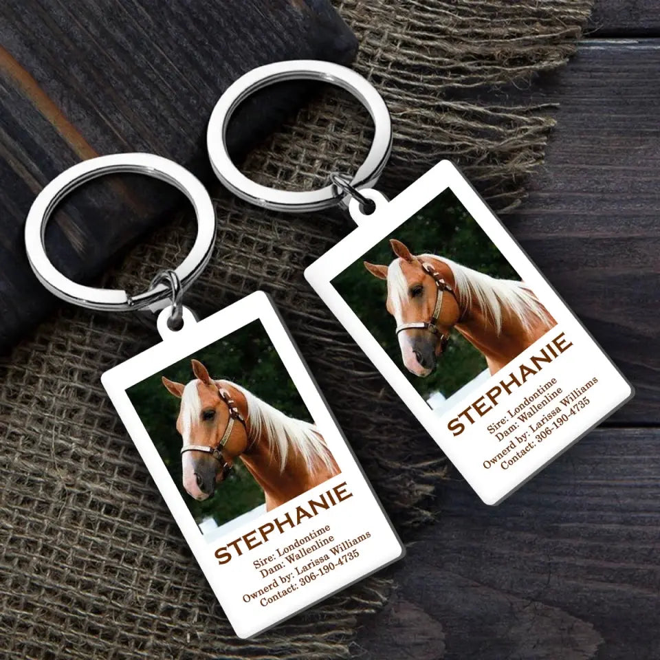 Personalized Upload Your Horse Photo Horse Lovers Gift Acrylic Keychain