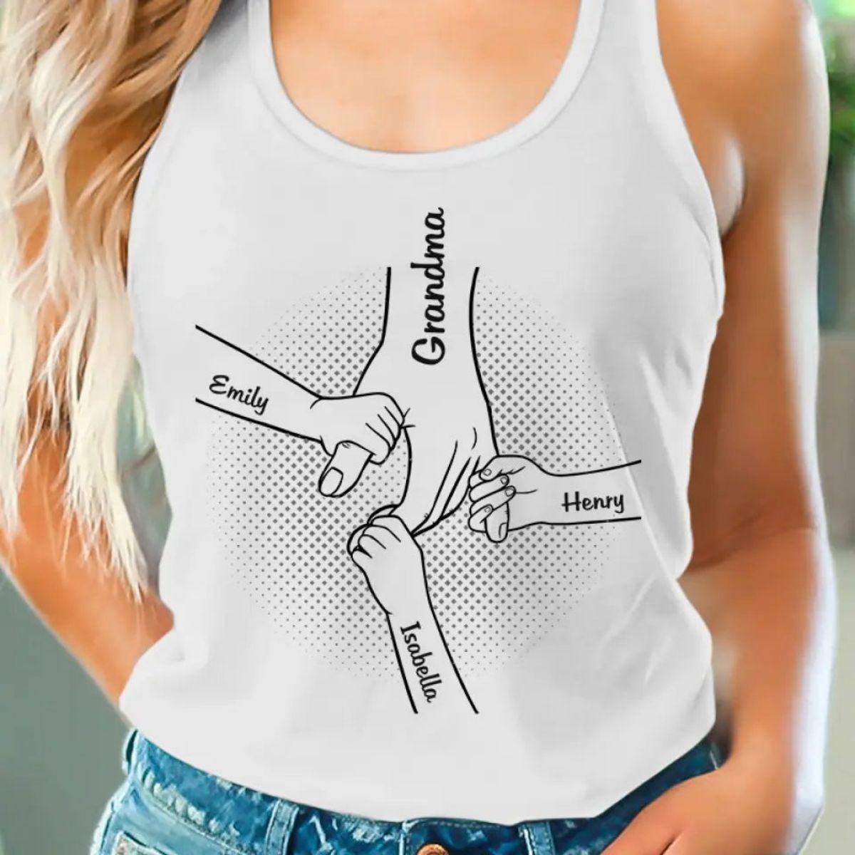 Hand in Hand I Will Always Protect You Family Personalized Tank Top