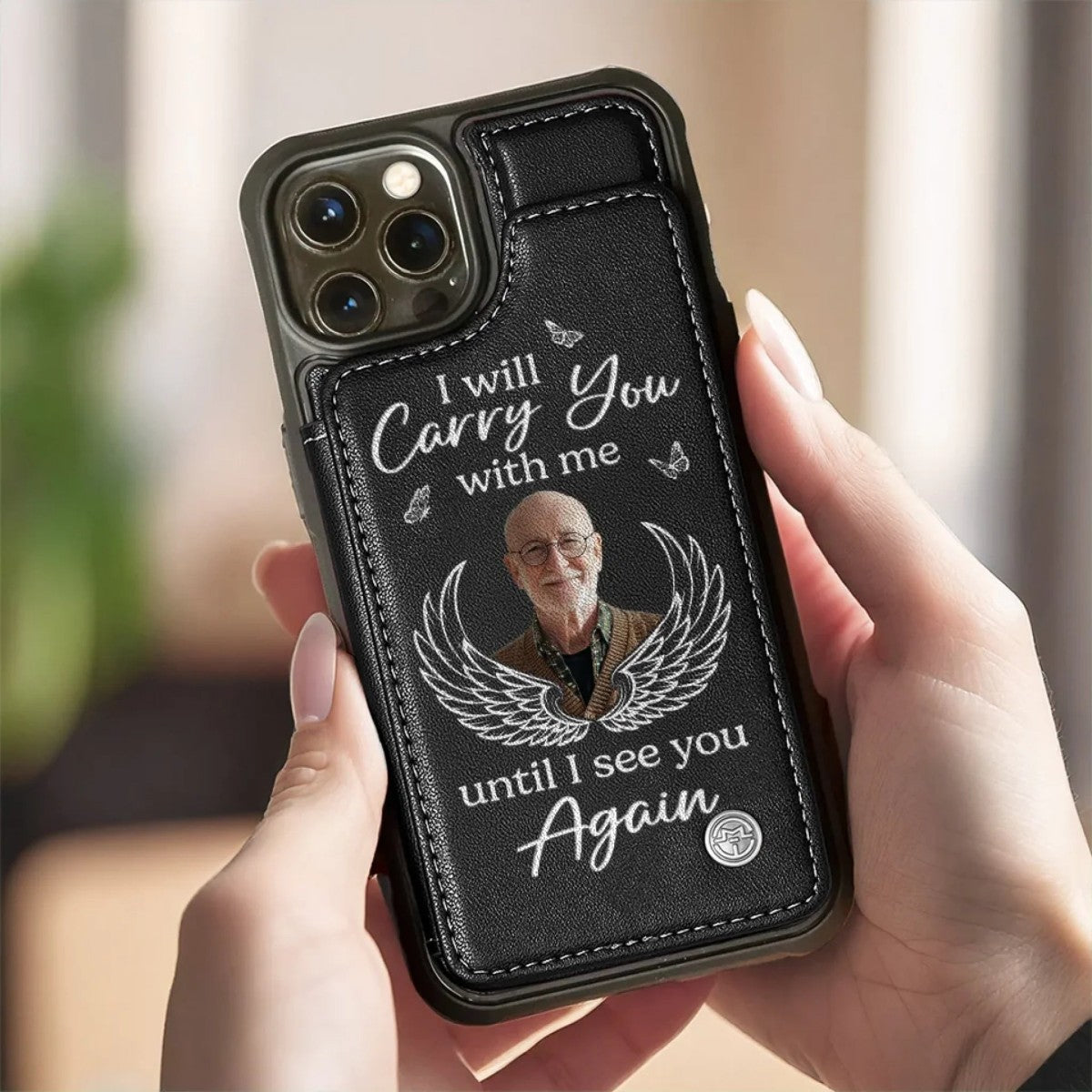 I’ll See You In My Dreams Until Then - Memorial Personalized Leather Flip Wallet Phone Case