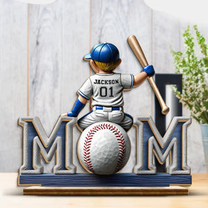 Great Players Are Raised By Even Greater Moms - Personalized Shaped 2-Layered Wooden Plaque With Flat Stand