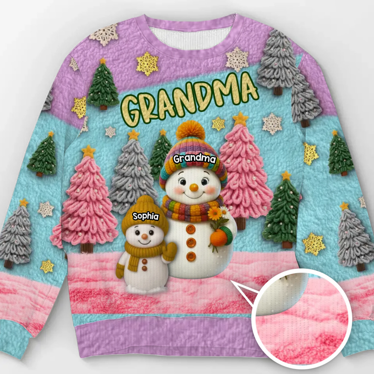 Custom Snowman Unisex Ugly Sweatshirt - Personalized Christmas Birthday Gifts For Mom, Grandma - Together We Shine This Christmas