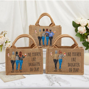 Like Mother Like Daughter - Personalized Jute Tote Bag