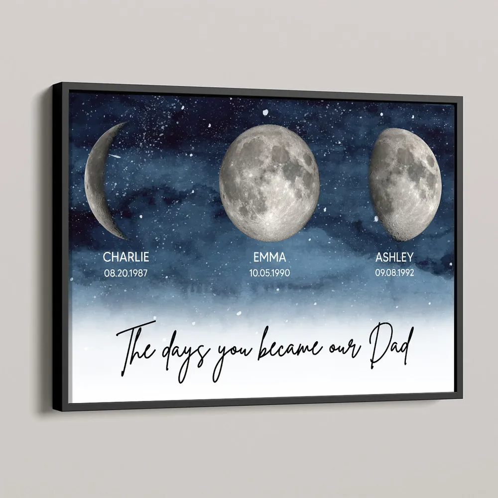Starry Night Birth Moon Phase The Days You Became Our Dad Personalized Poster