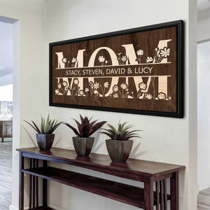 Mom Gift from Daughter, Son, Mom Sign Personalized Canvas with Kid’s Names