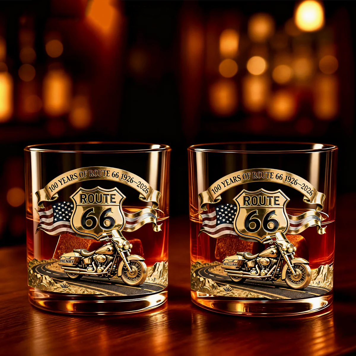 100 Years Of Route Personalized Gifts For Bikers 11oz Whisky Glass
