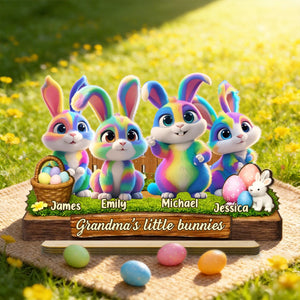 Grandma's Little Bunnies Easter Gift - Personalized Wooden Plaque