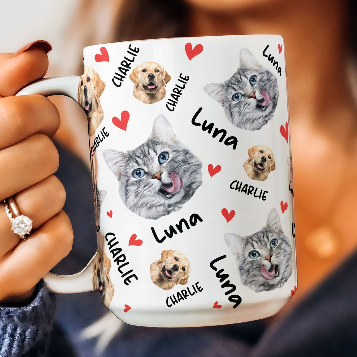 Pets Face And Name - Personalized Photo Mug Gift For Dog Lover Pet Lover