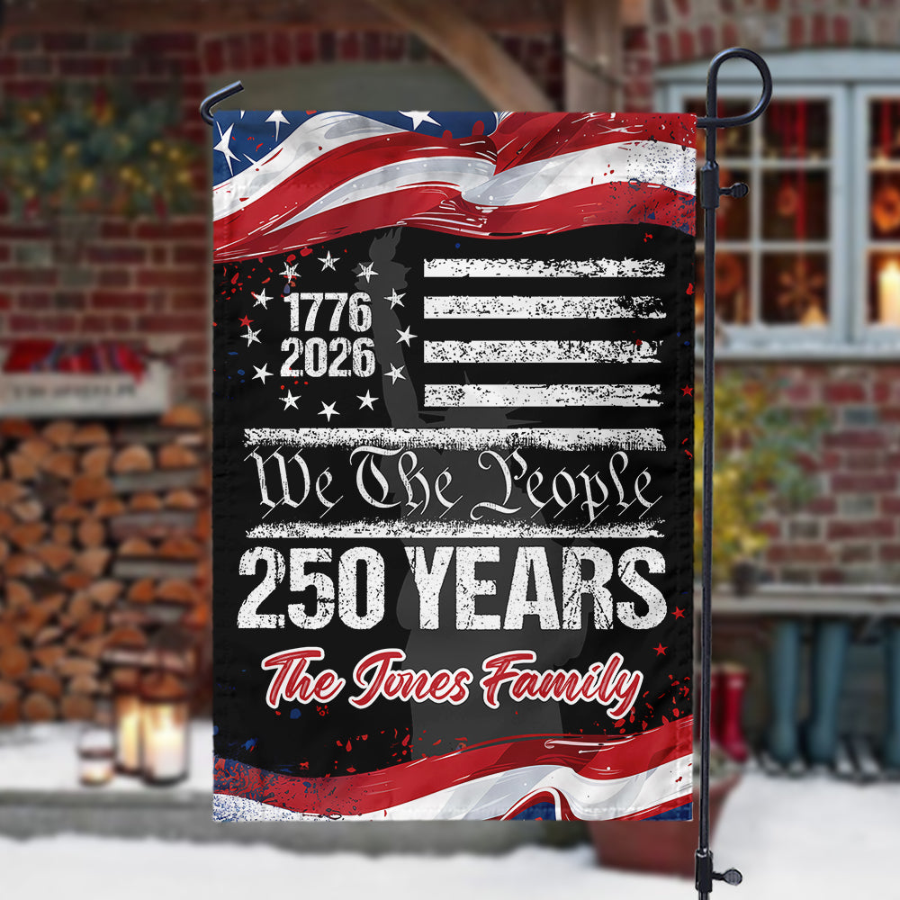 250 Years USA 250th Birthday 1776-2026 Personalized Garden Flag Gift for Family