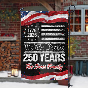250 Years USA 250th Birthday 1776-2026 Personalized Garden Flag Gift for Family