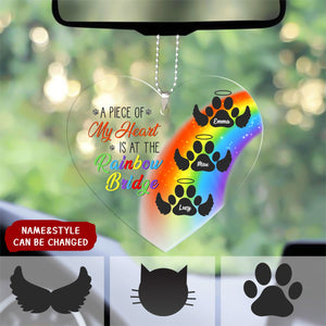 Personalized My Heart Is At The Rainbow Bridge Pet Memorial Acrylic Ornament