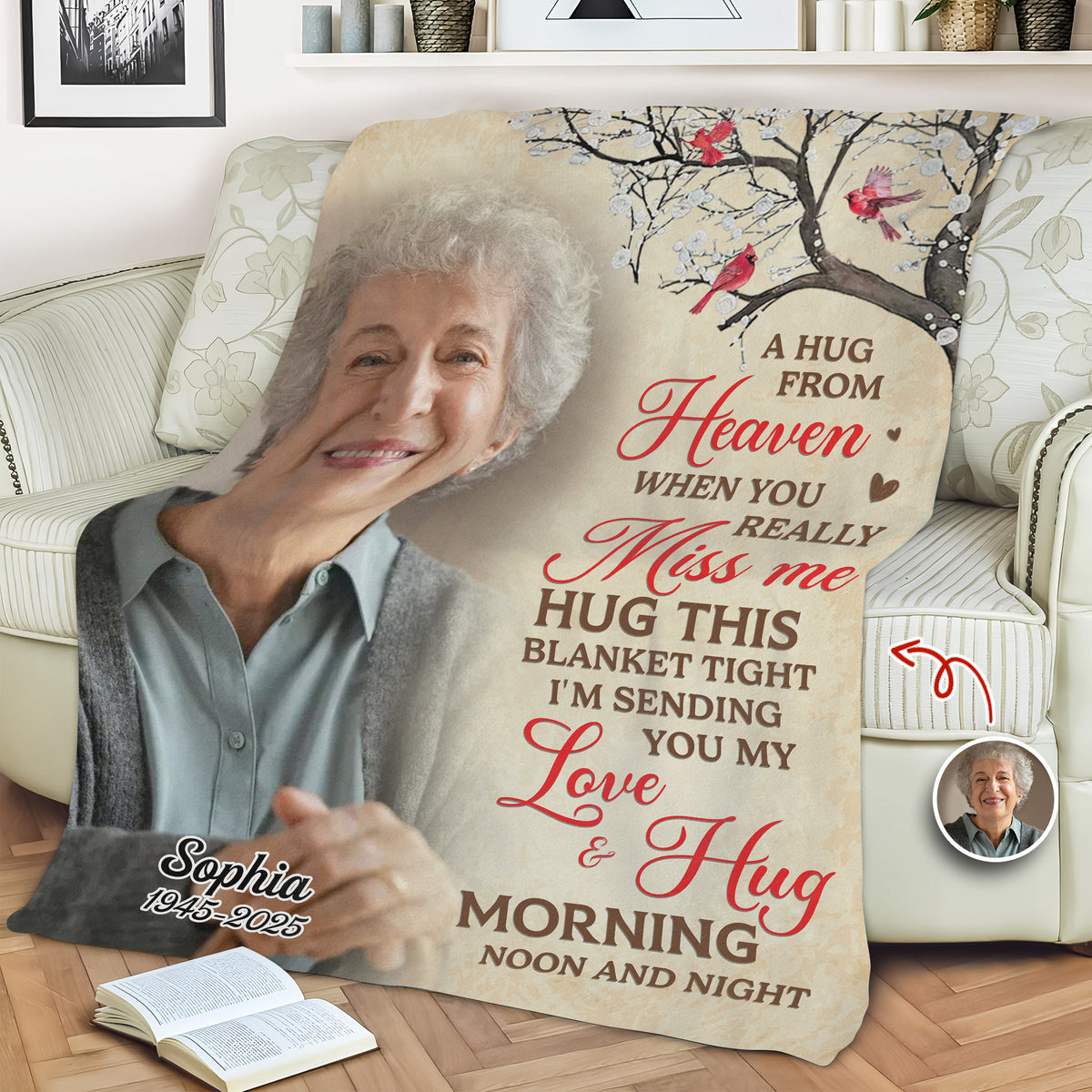 Forever in Your Arms - Personalized Memorial Blanket With Photo