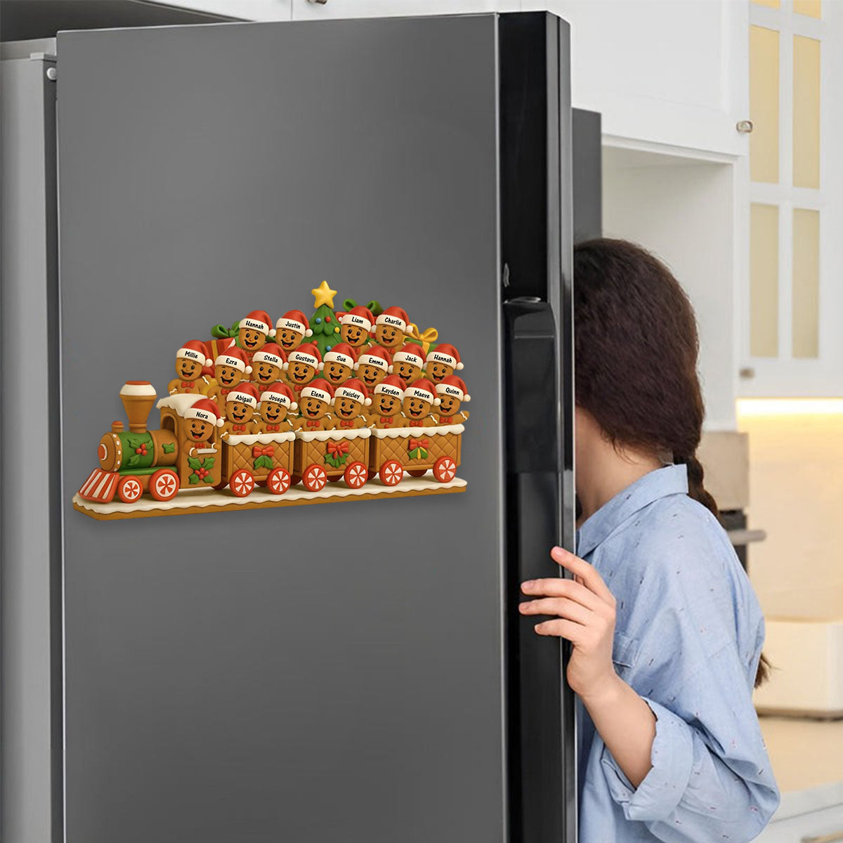 Christmas Express With Cheerful Cookie Passengers, Personalized Custom Decal Gift