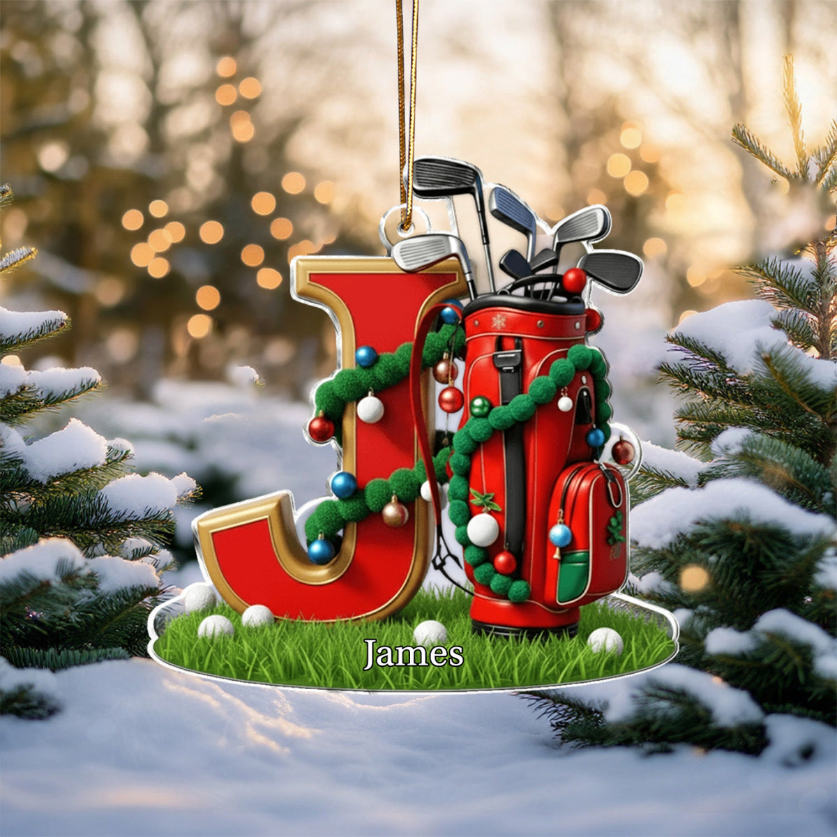Christmas Gift, Decoration For Golf Lovers - Personalized Golf Ornament