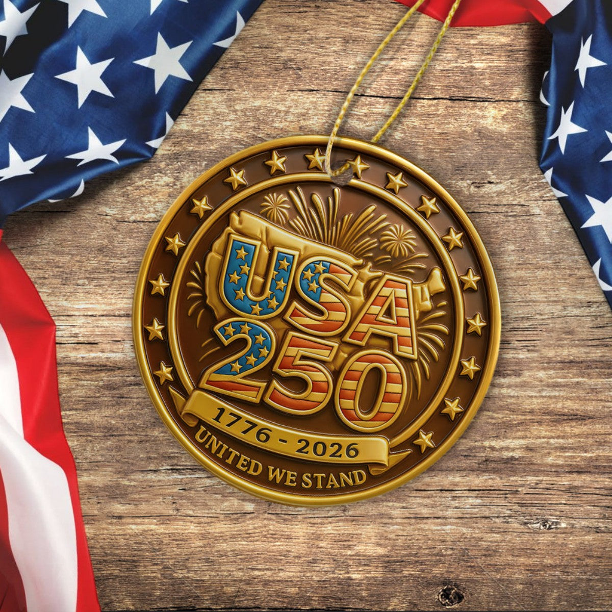 Personalized Acrylic Ornament - 250 Years Anniversary of America 1776–2026 Ornament
