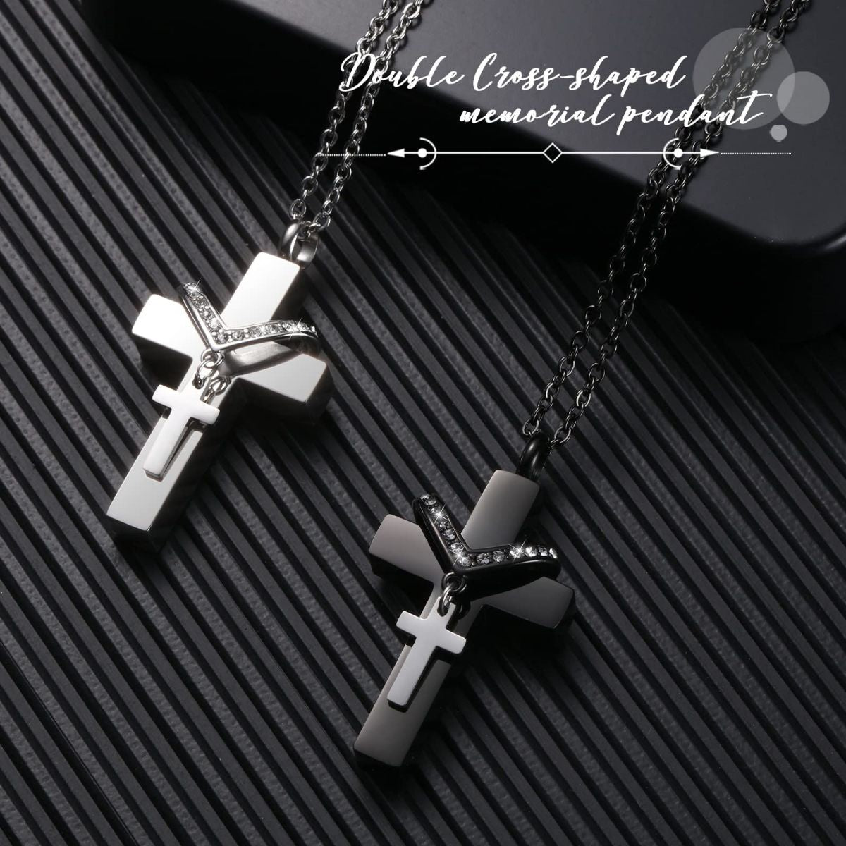 Eternal Embrace Memorial Black Urn Necklace