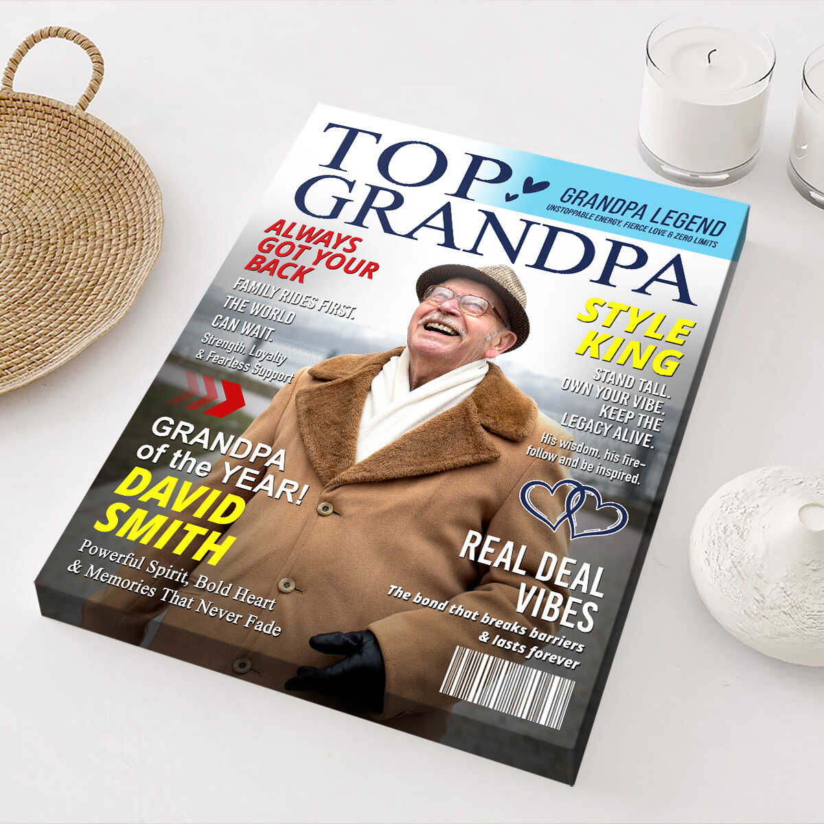 Personalized Grandpa Magazine Cover Poster Gifts for Grandpa from Grandkids