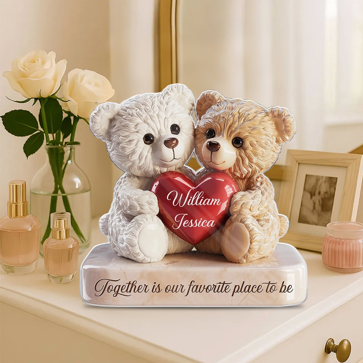 Love Cuddled Up In One Hug - Couple Personalized Acrylic Plaque Custom Shape - Gift For Husband Wife, Anniversary