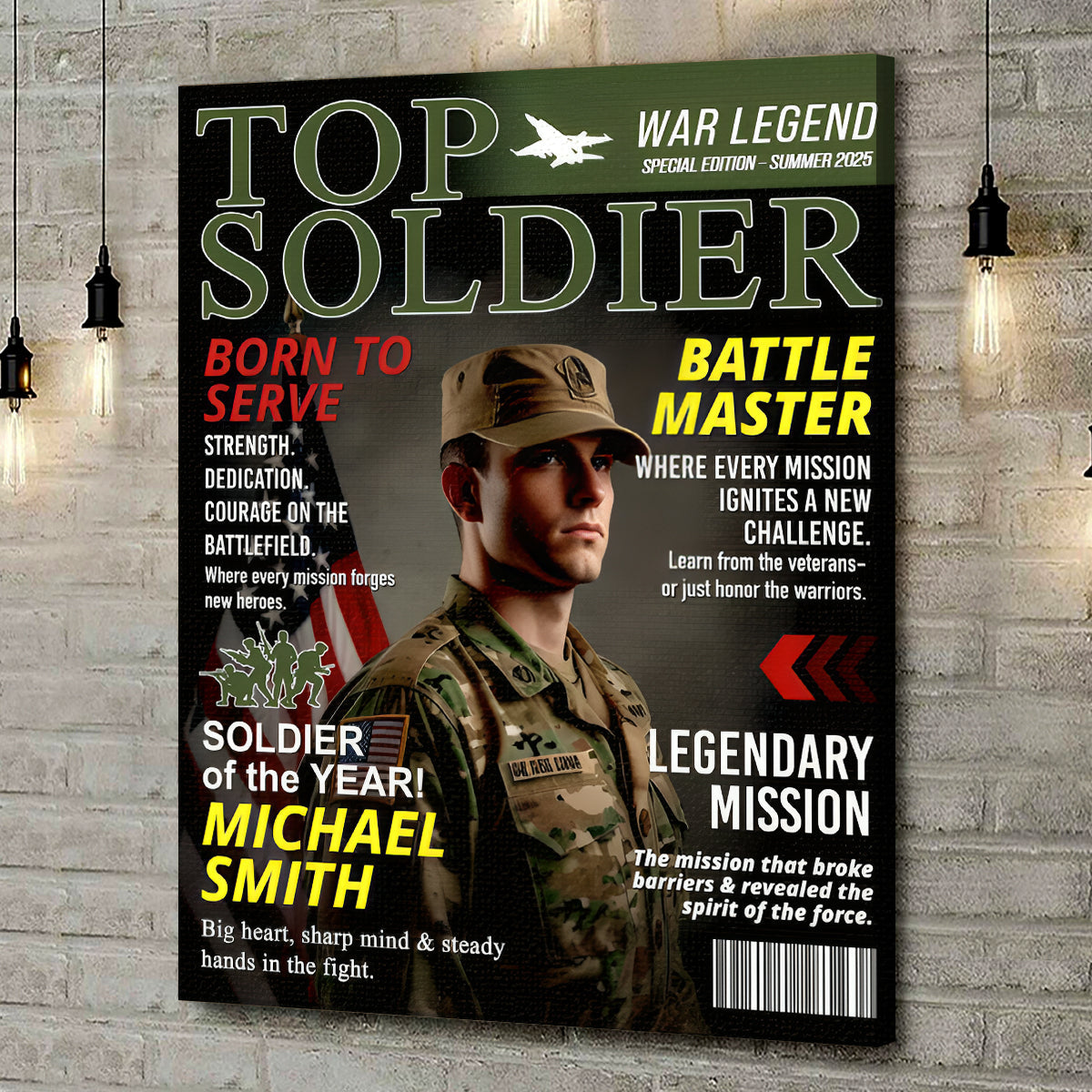 Army Gift Soldier Custom Magazine Cover, Personalized Solider Magazine Cover, Army Retirement Gift for Navy Marine Air Force, Army Gift for Him