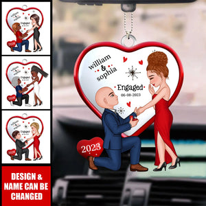 Keepsake Proposal Memory Engagement Couple Personalized Acrylic Ornament